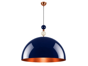 Candeeiro suspenso em metal «Bubble» - 60 x 60 cm - Azul-marinho