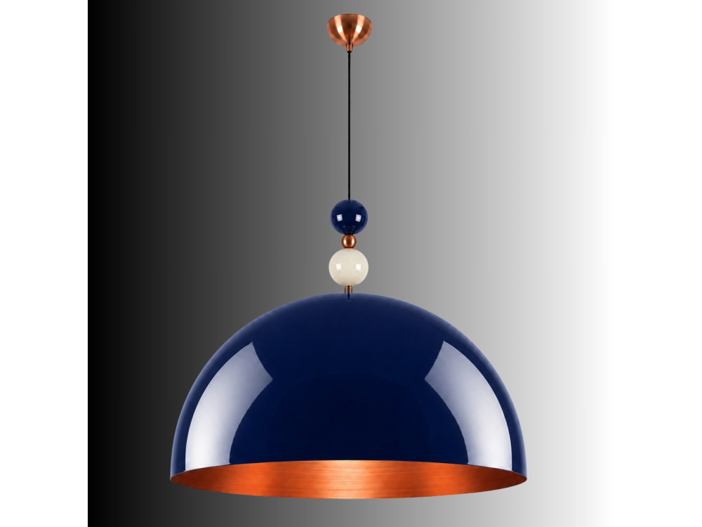 Candeeiro suspenso em metal «Bubble» - 60 x 60 cm - Azul-marinho
