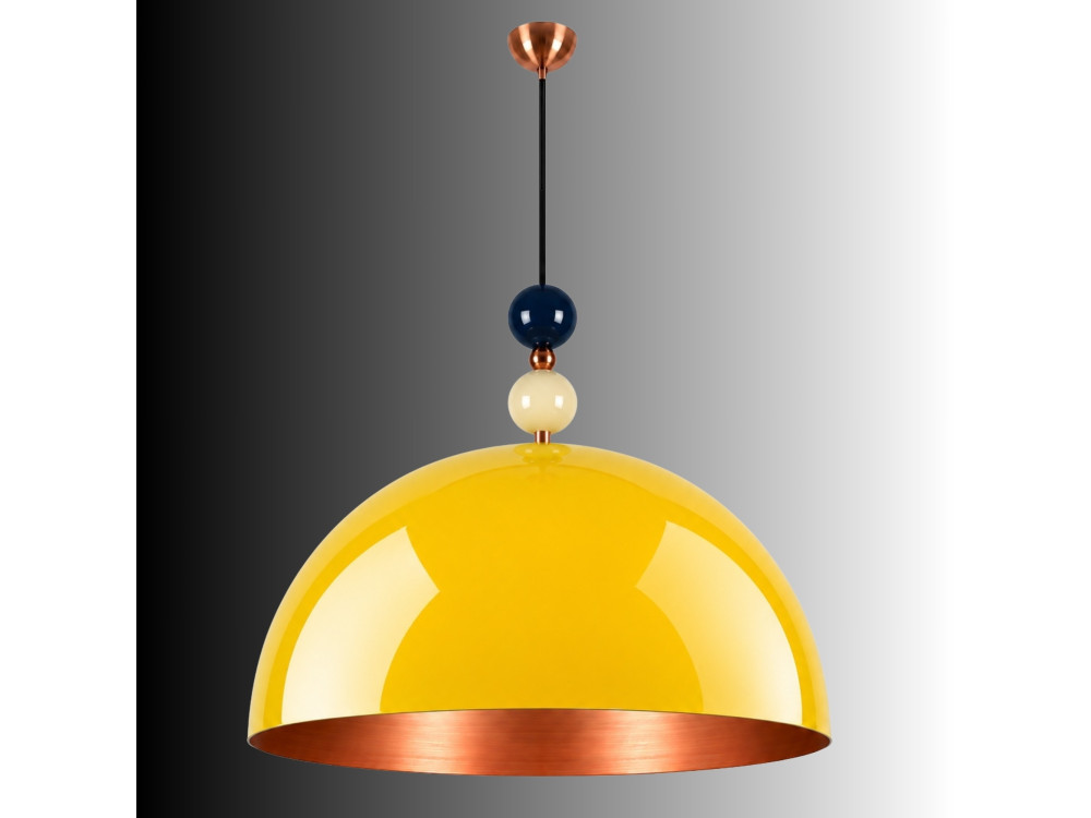 Candeeiro suspenso em metal «Bubble» - 60 x 60 cm - Amarelo