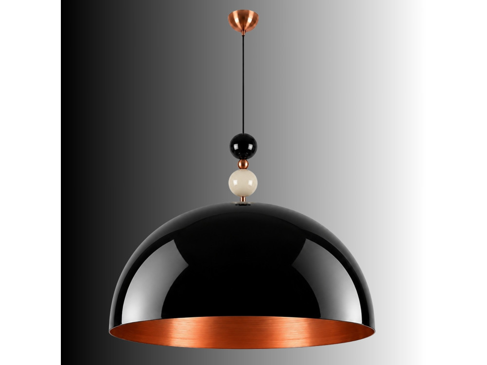 Candeeiro suspenso em metal «Bubble» - 60 x 60 cm - Preto