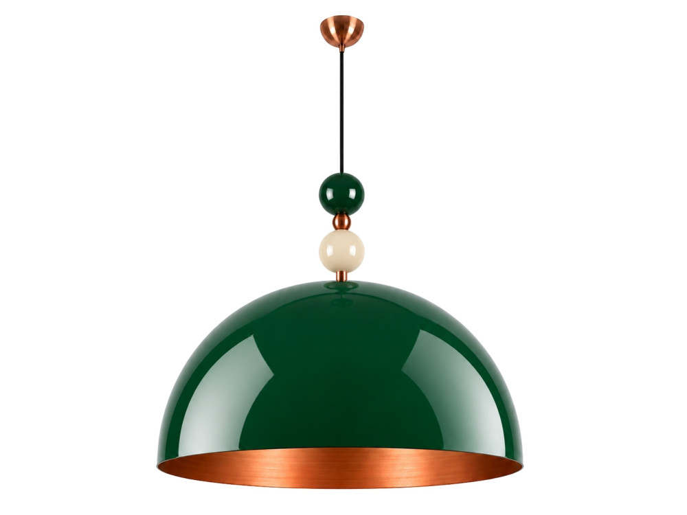 Candeeiro suspenso em metal «Bubble» - 60 x 60 cm - Verde escuro