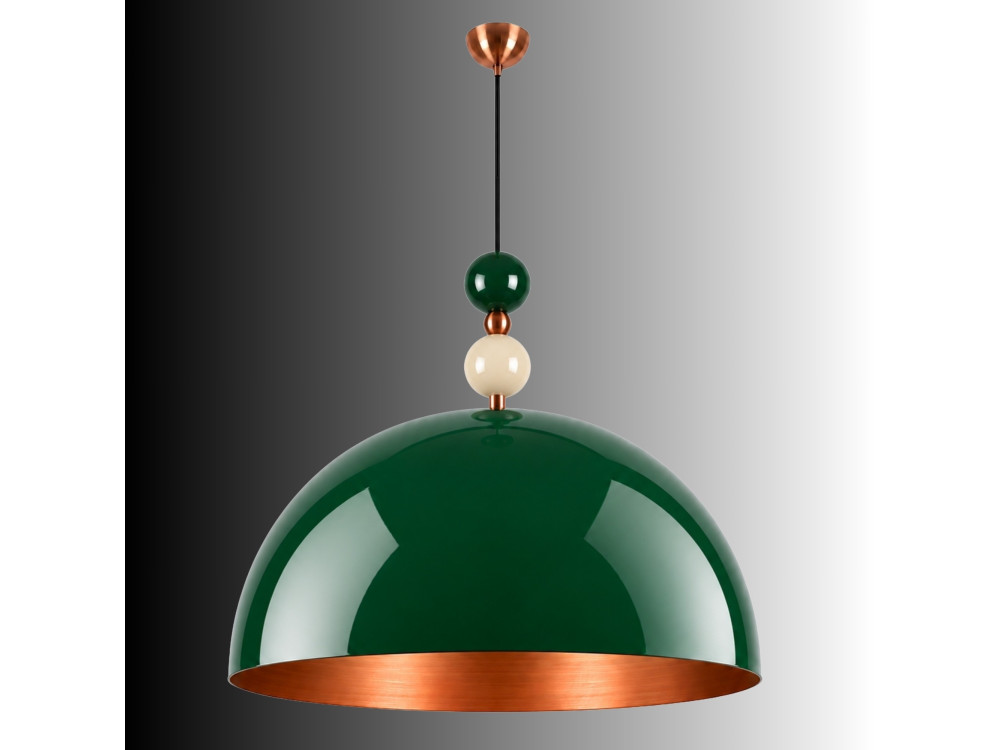 Candeeiro suspenso em metal «Bubble» - 60 x 60 cm - Verde escuro