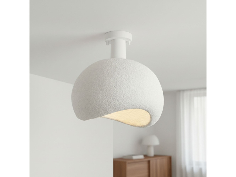 Candeeiro de teto em metal «Yontu» - 34 x 29 x 33 cm - Branco
