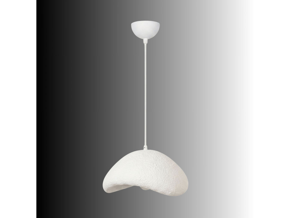 Candeeiro suspenso em metal «Luna» - 42 x 37 x 120 cm - Branco