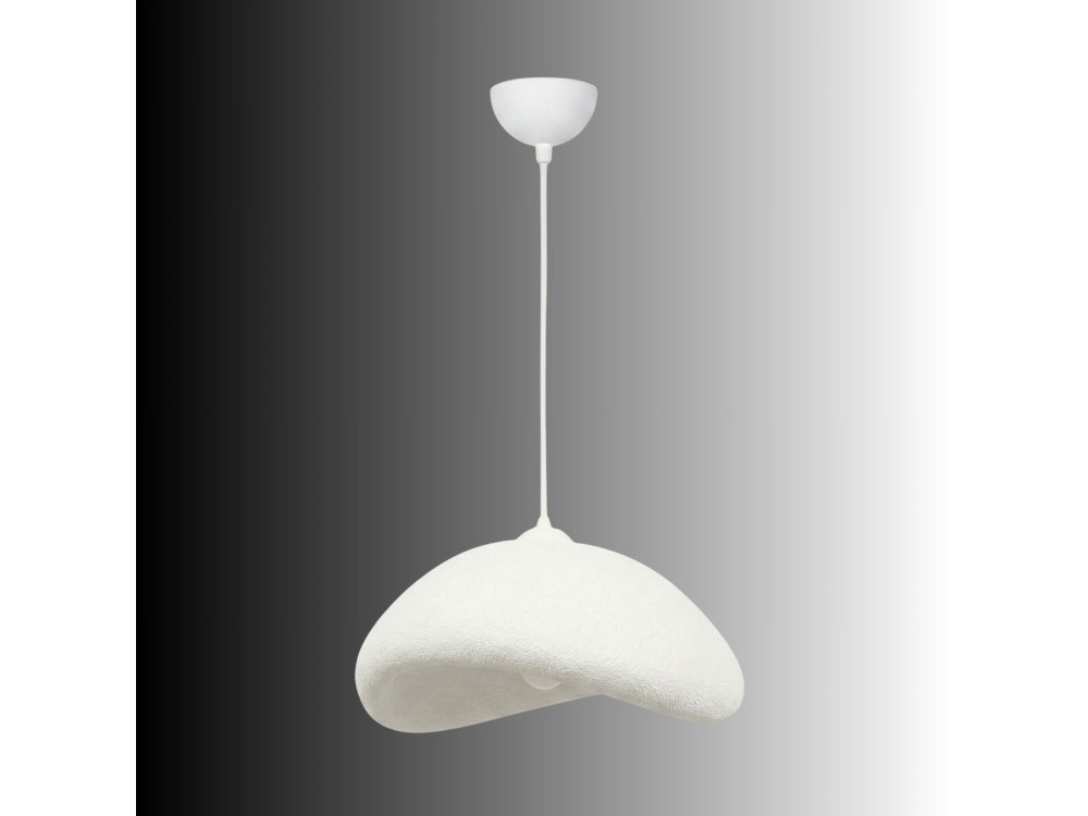 Candeeiro suspenso em metal «Luna» - 52 x 40 x 120 cm - Branco