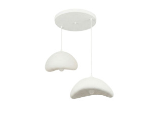 Candelabro de metal «Luna» - 70 x 30 x 115 cm - Branco