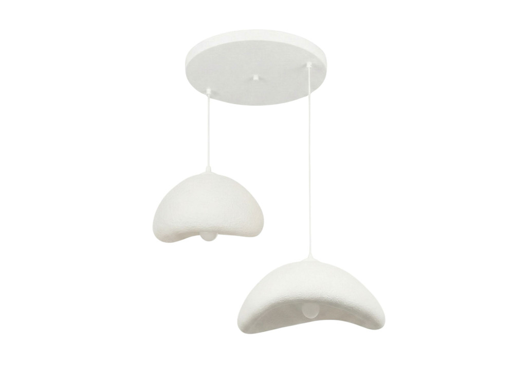 Candelabro de metal «Luna» - 70 x 30 x 115 cm - Branco