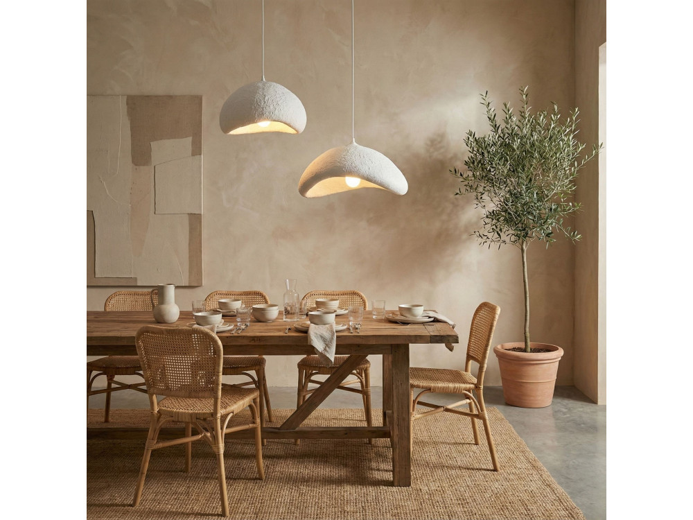 Candelabro de metal «Luna» - 70 x 30 x 115 cm - Branco