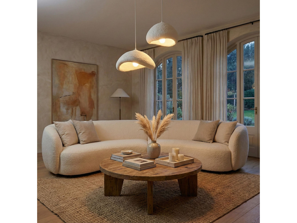 Candelabro de metal «Luna» - 70 x 30 x 115 cm - Branco