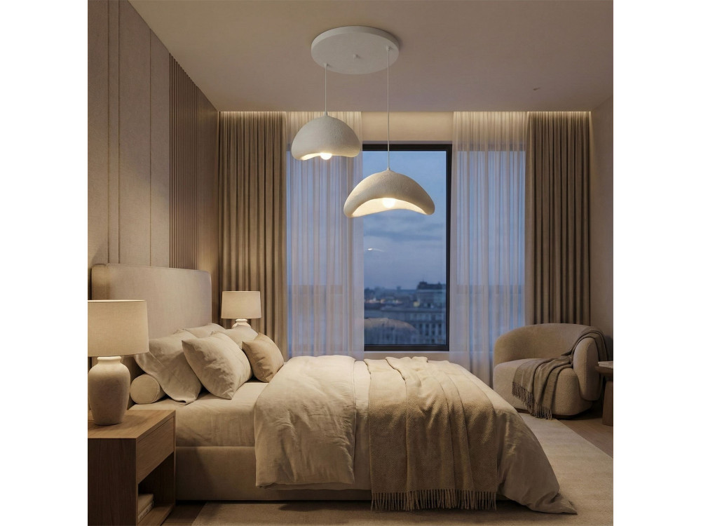 Candelabro de metal «Luna» - 70 x 30 x 115 cm - Branco