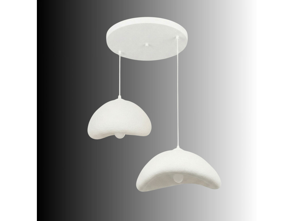 Candelabro de metal «Luna» - 70 x 30 x 115 cm - Branco