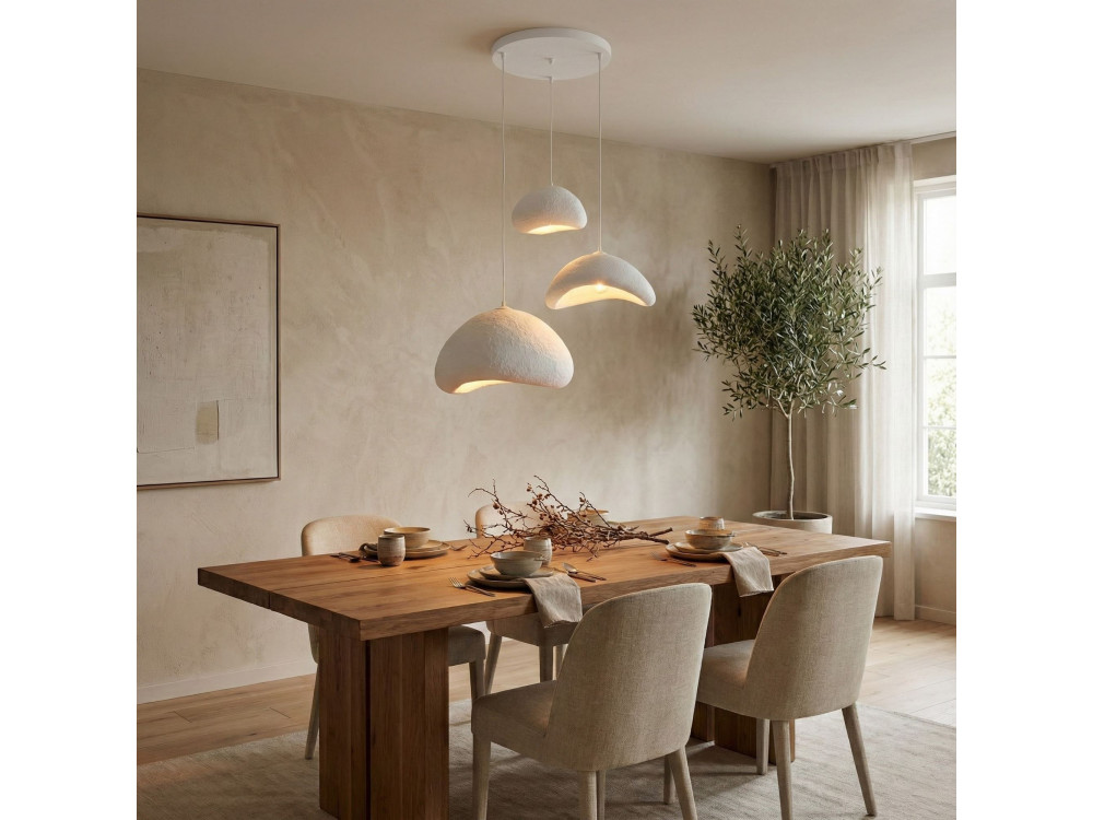 Candelabro de metal «Luna» - 82 x 50 cm - Branco