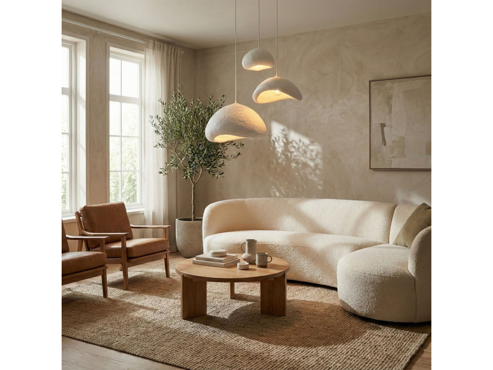 Candelabro de metal «Luna» - 82 x 50 cm - Branco