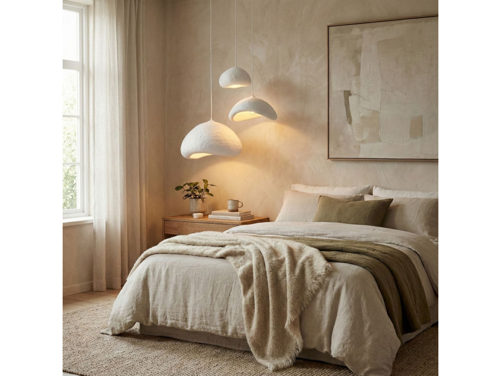 Candelabro de metal «Luna» - 82 x 50 cm - Branco