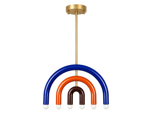 Candelabro de metal «Vento» - 50 x 10 cm - Azul