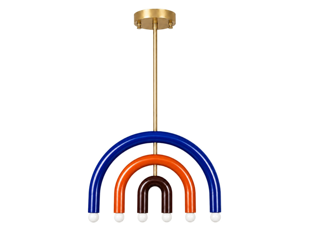 Candelabro de metal «Vento» - 50 x 10 cm - Azul