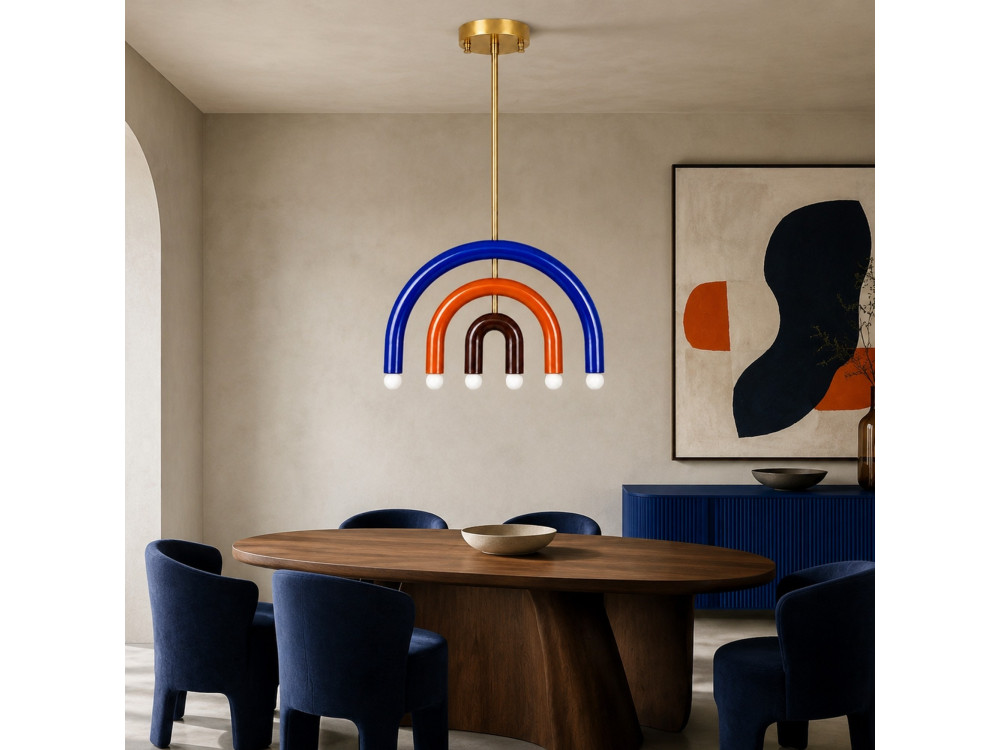 Candelabro de metal «Vento» - 50 x 10 cm - Azul