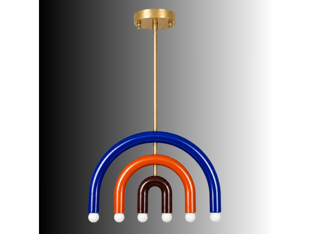 Candelabro de metal «Vento» - 50 x 10 cm - Azul
