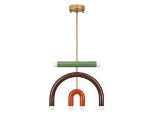 Candelabro de metal «Vento» - 50 x 10 cm - Castanho