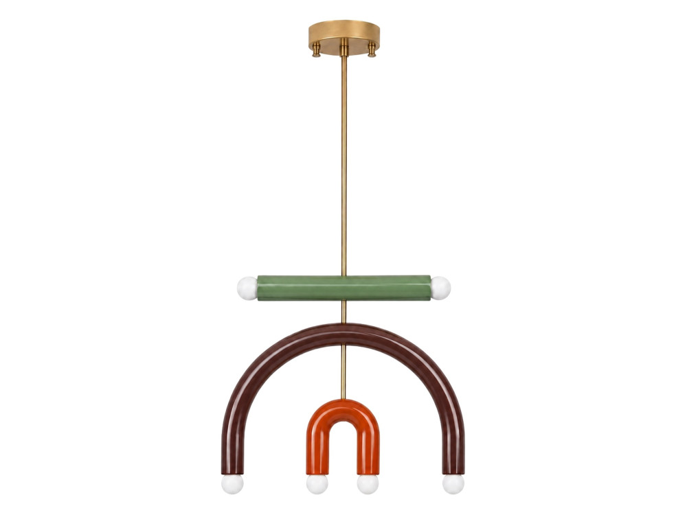 Candelabro de metal «Vento» - 50 x 10 cm - Castanho