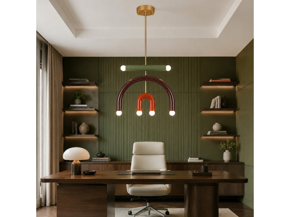 Candelabro de metal «Vento» - 50 x 10 cm - Castanho