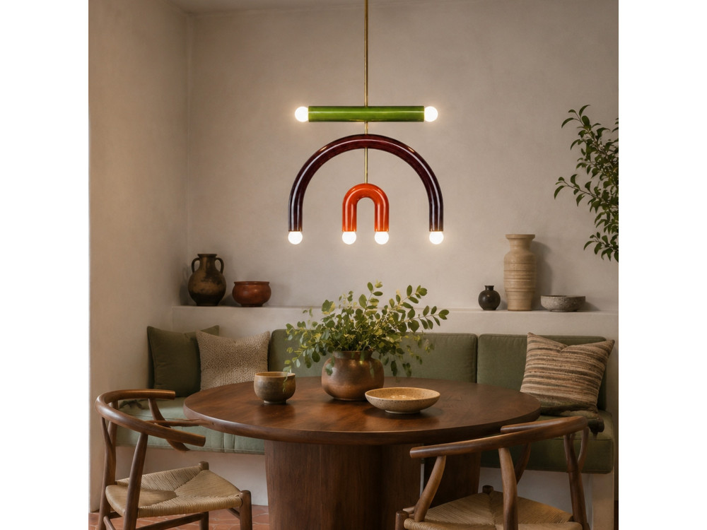 Candelabro de metal «Vento» - 50 x 10 cm - Castanho