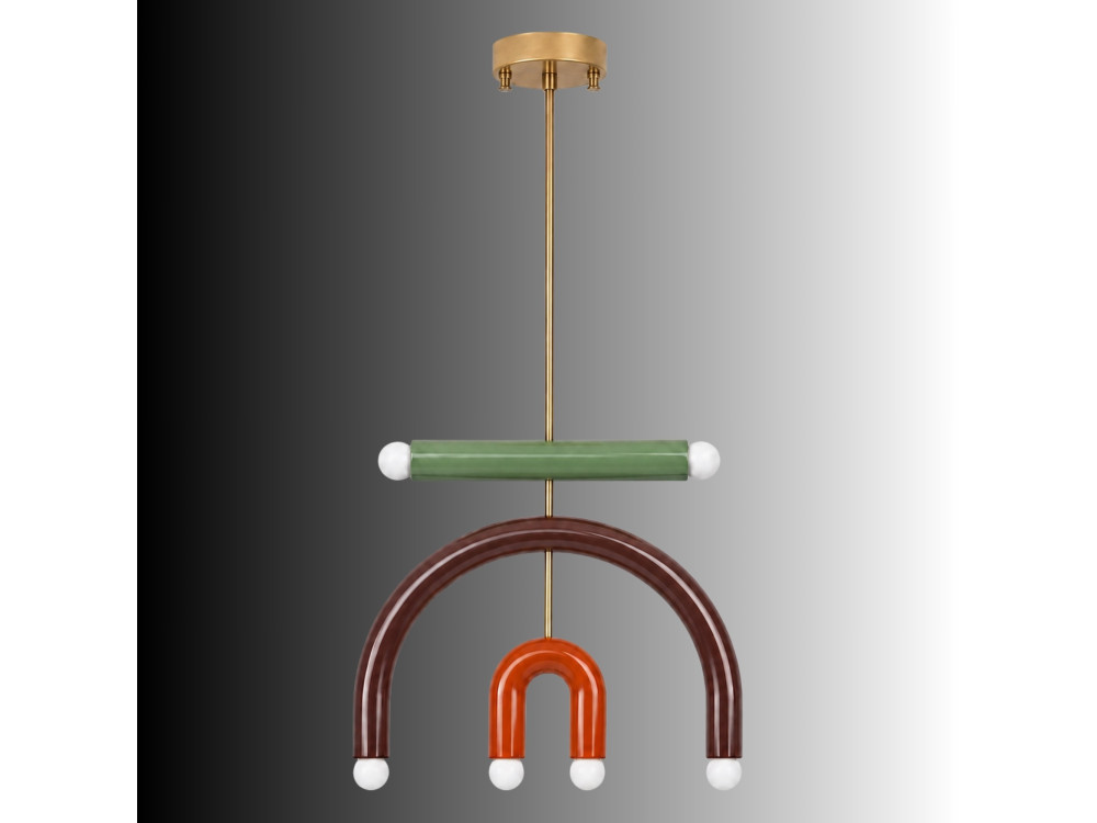 Candelabro de metal «Vento» - 50 x 10 cm - Castanho