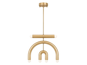 Candelabro de metal «Vento» - 50 x 10 cm - Amarelo