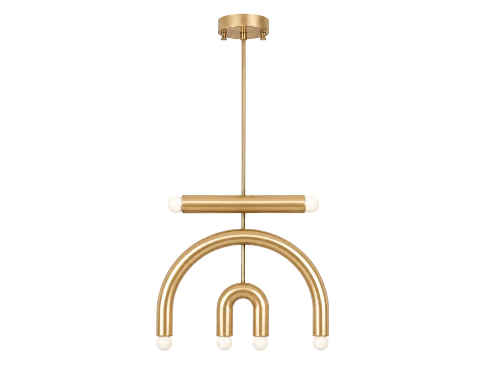 Candelabro de metal «Vento» - 50 x 10 cm - Amarelo