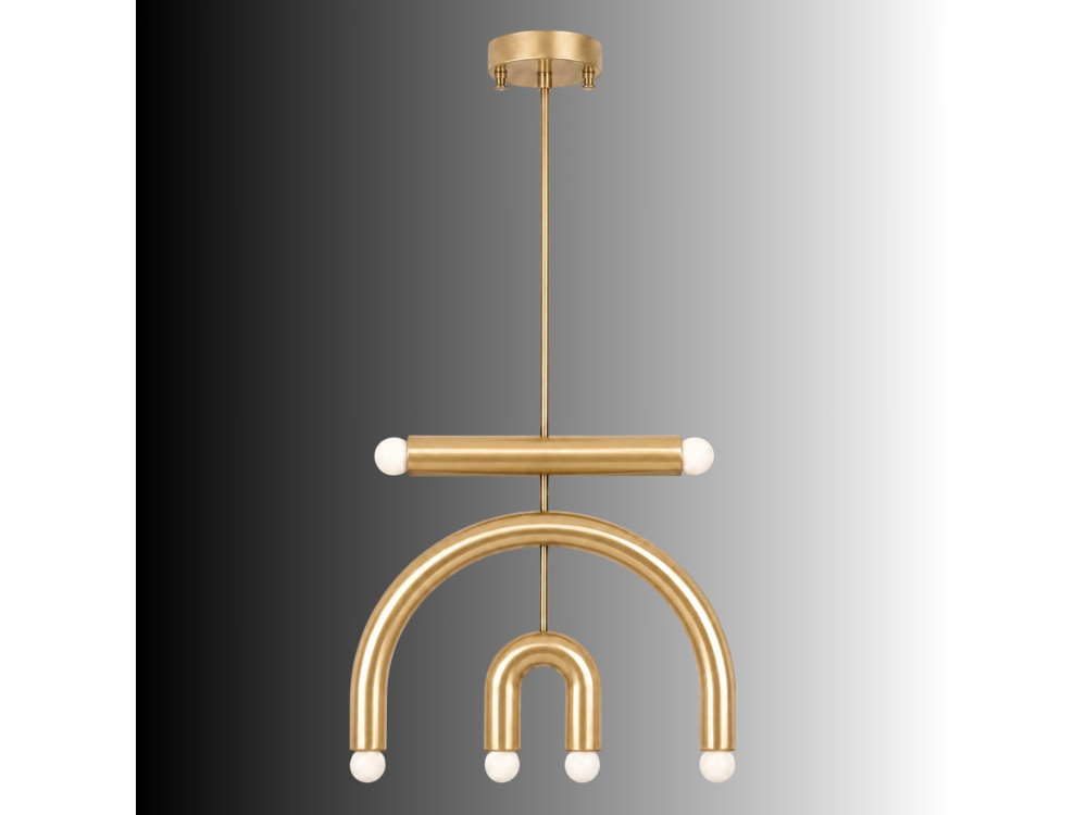 Candelabro de metal «Vento» - 50 x 10 cm - Amarelo