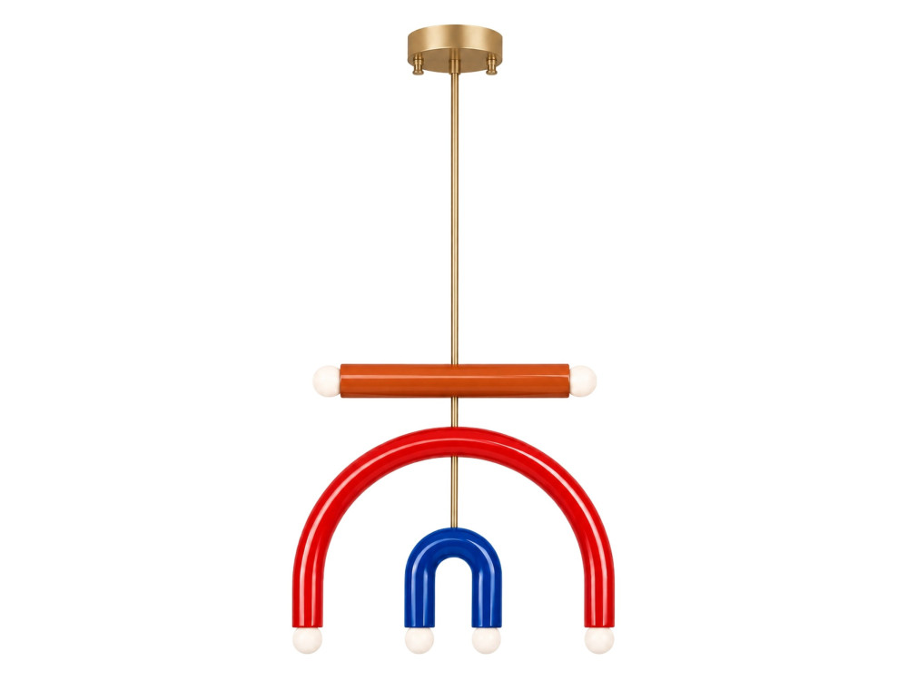 Candelabro de metal «Vento» - 50 x 10 cm - Vermelho