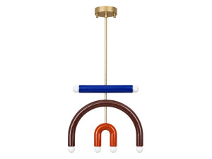 Candelabro de metal «Vento» - 50 x 10 cm - Castanho