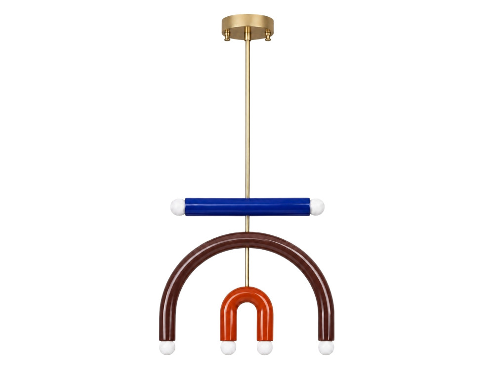 Candelabro de metal «Vento» - 50 x 10 cm - Castanho