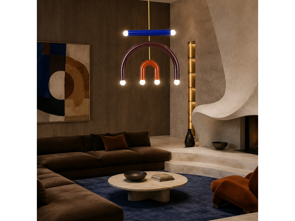 Candelabro de metal «Vento» - 50 x 10 cm - Castanho