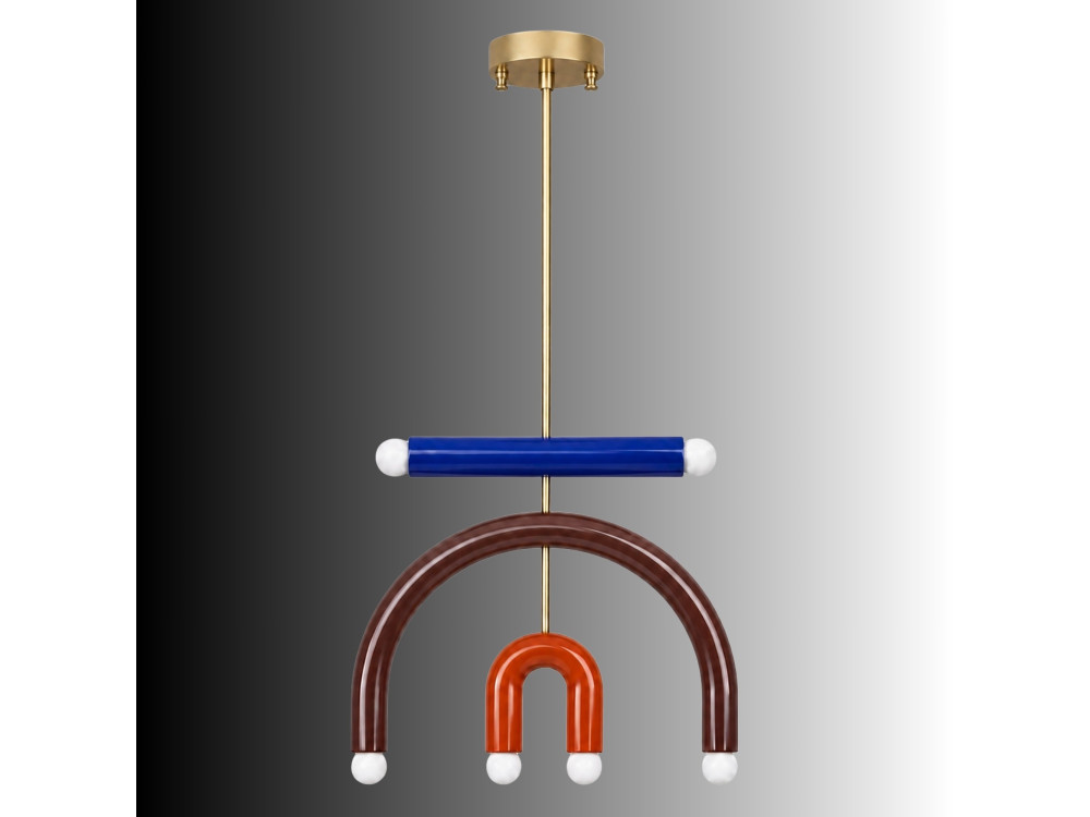 Candelabro de metal «Vento» - 50 x 10 cm - Castanho