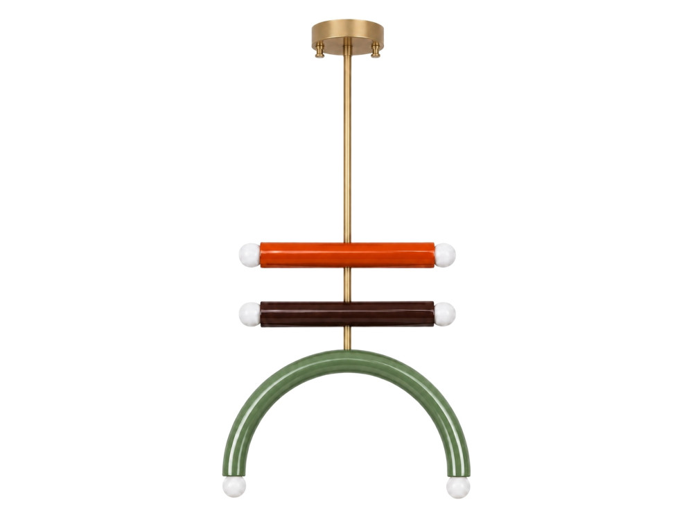 Candelabro de metal «Vento» - 50 x 10 cm - Verde