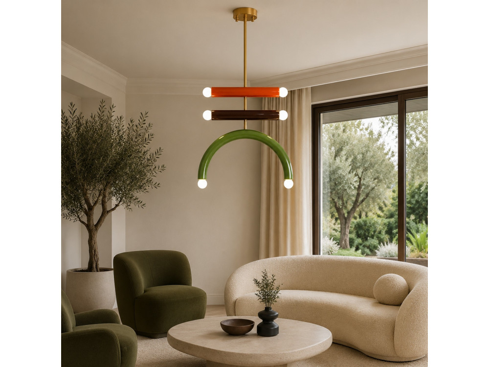 Candelabro de metal «Vento» - 50 x 10 cm - Verde