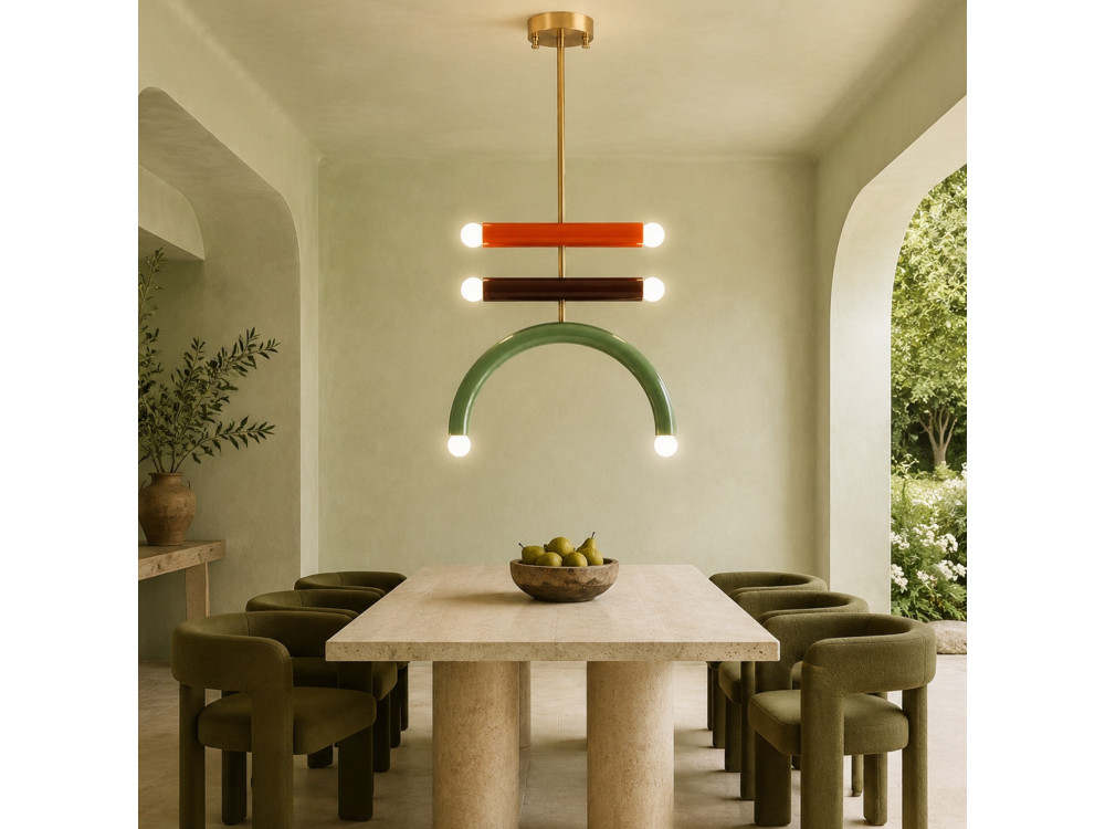 Candelabro de metal «Vento» - 50 x 10 cm - Verde