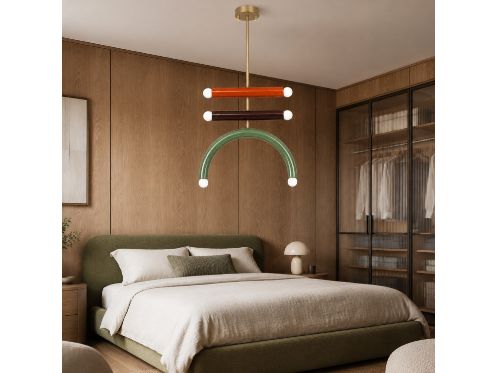 Candelabro de metal «Vento» - 50 x 10 cm - Verde
