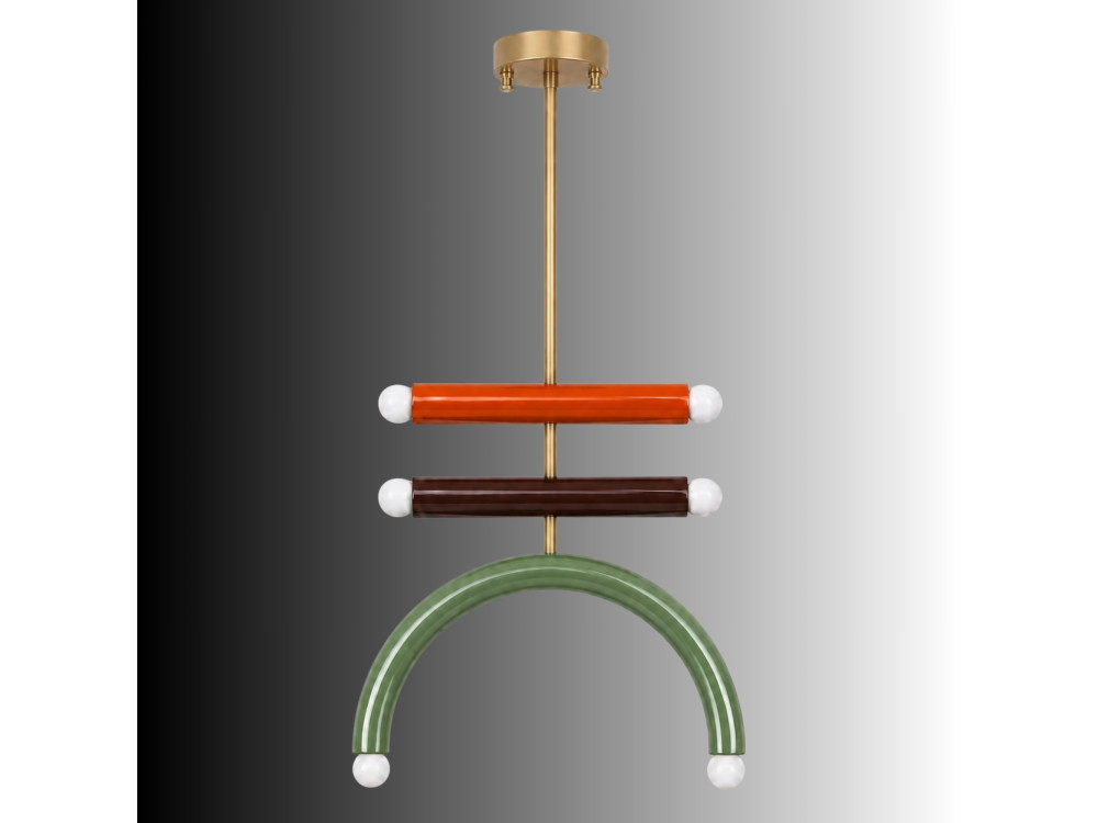 Candelabro de metal «Vento» - 50 x 10 cm - Verde