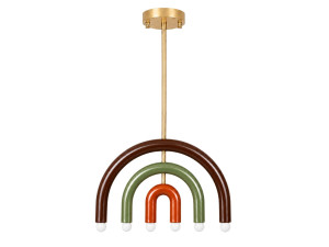 Candelabro de metal «Vento» - 50 x 10 cm - Castanho
