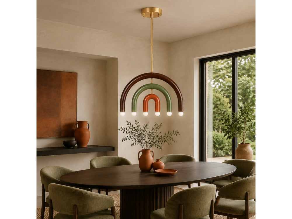 Candelabro de metal «Vento» - 50 x 10 cm - Castanho