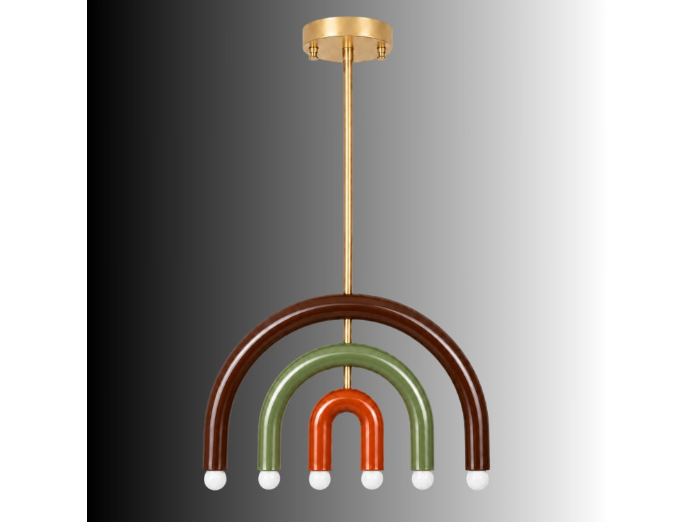 Candelabro de metal «Vento» - 50 x 10 cm - Castanho