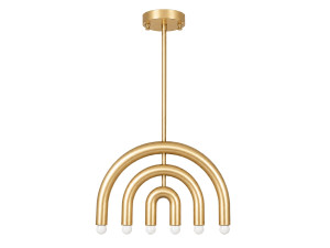 Candelabro de metal «Vento» - 50 x 10 cm - Amarelo