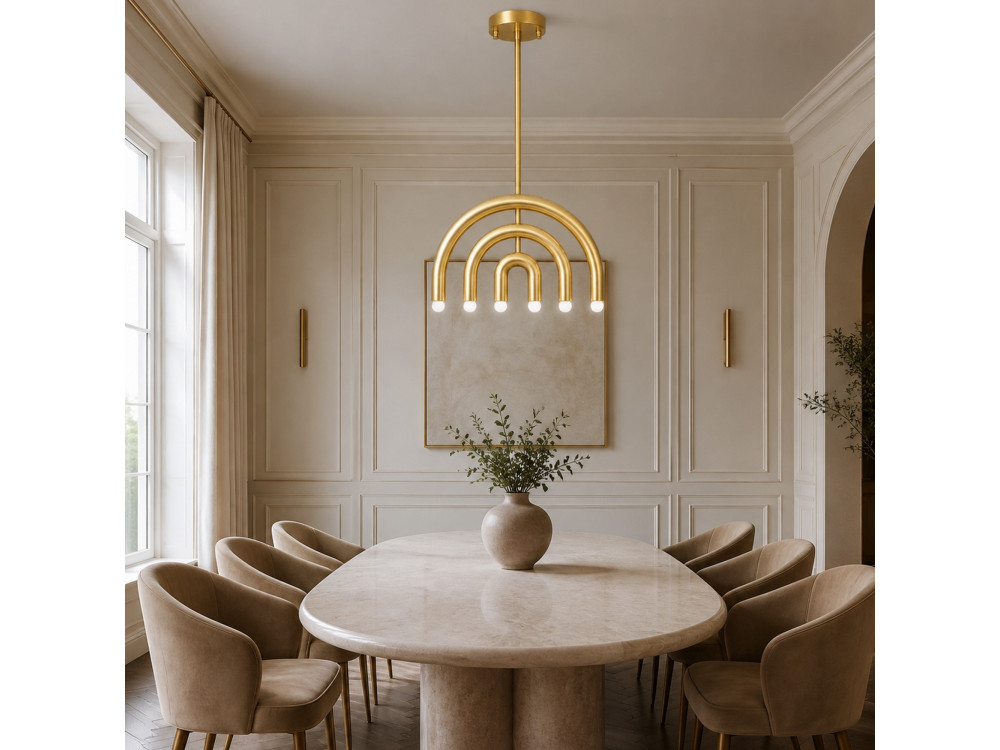 Candelabro de metal «Vento» - 50 x 10 cm - Amarelo