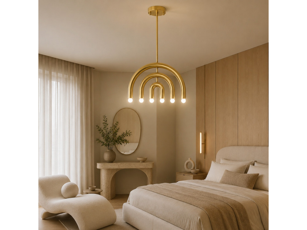 Candelabro de metal «Vento» - 50 x 10 cm - Amarelo