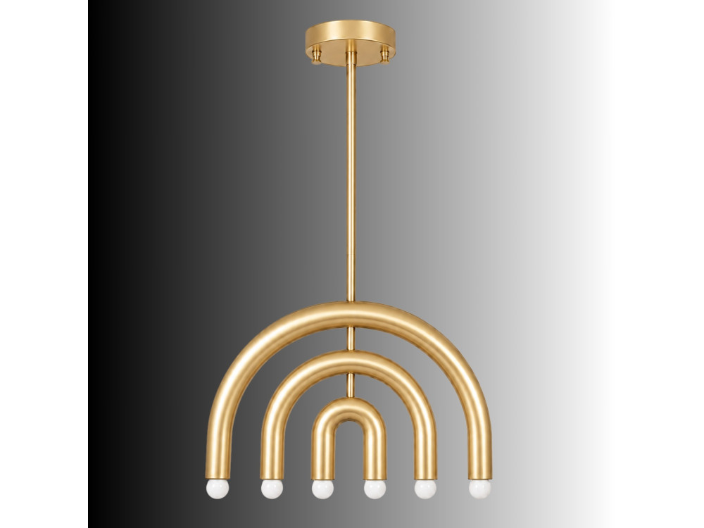 Candelabro de metal «Vento» - 50 x 10 cm - Amarelo