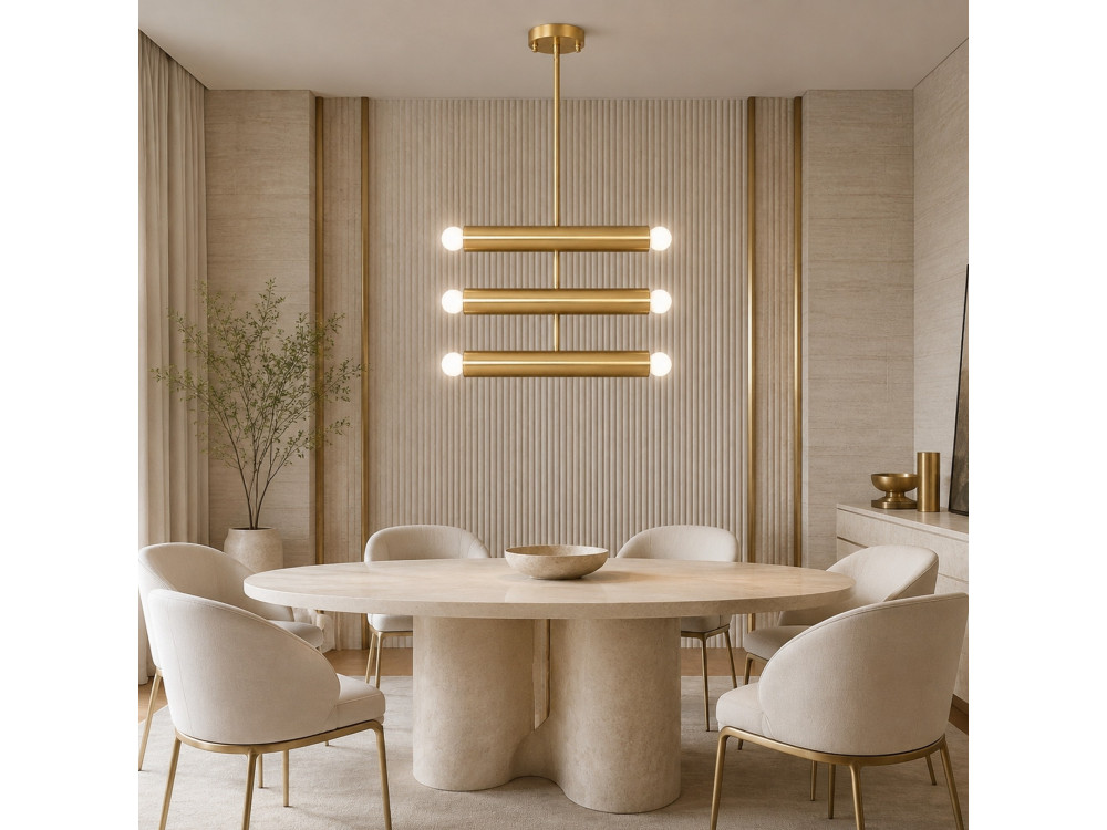 Candelabro de metal «Vento» - 35 x 10 cm - Amarelo