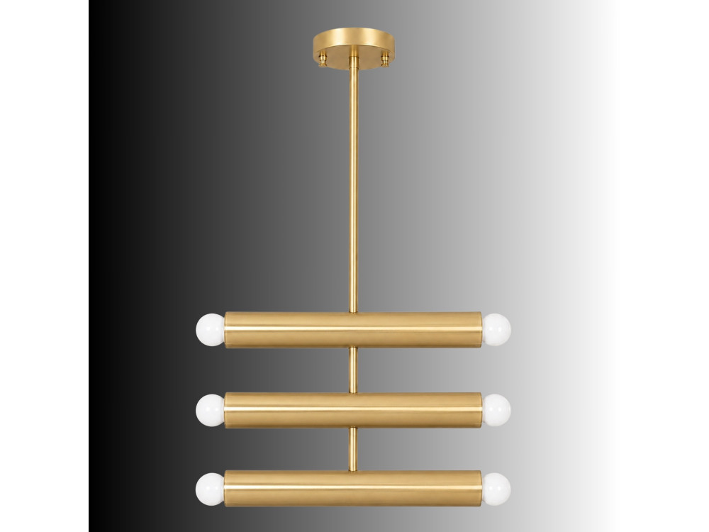 Candelabro de metal «Vento» - 35 x 10 cm - Amarelo