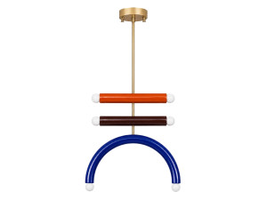 Candelabro de metal «Vento» - 50 x 10 cm - Azul